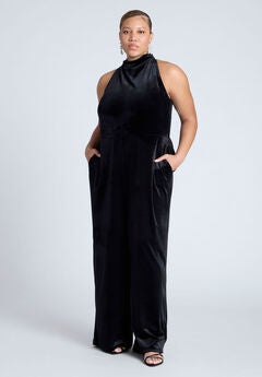 Velvet Halter Jumpsuit