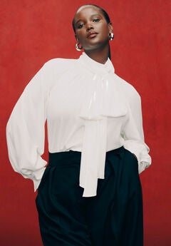 Plus Size Cowl-Neck Blouses