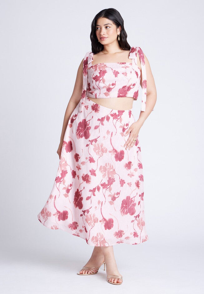 Floral Full Skirt, BLOOMS OF PINK, hi-res image number null