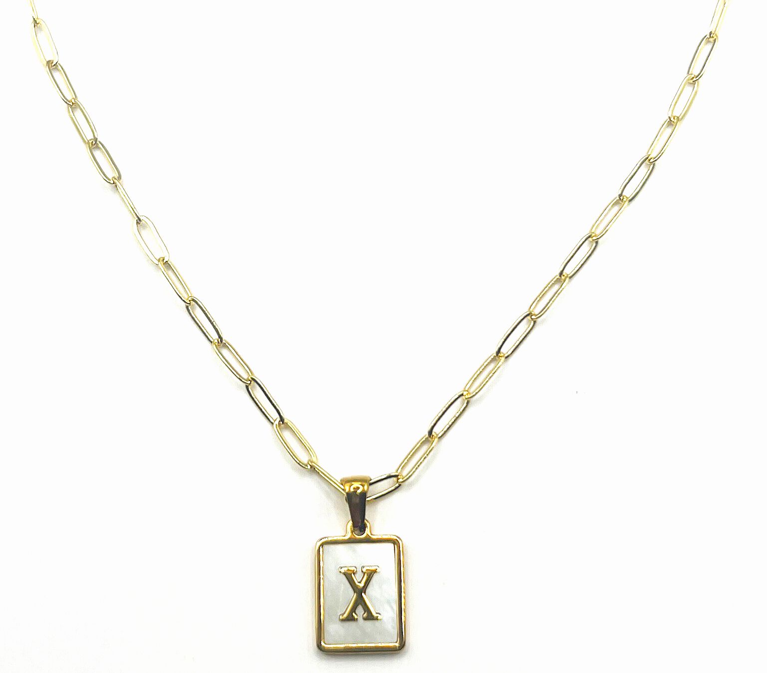 Pearlescent Initial Necklace, X, hi-res image number 0
