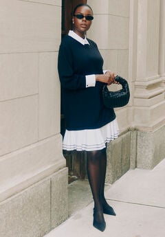 Plus Size White Shirt Dress For Women