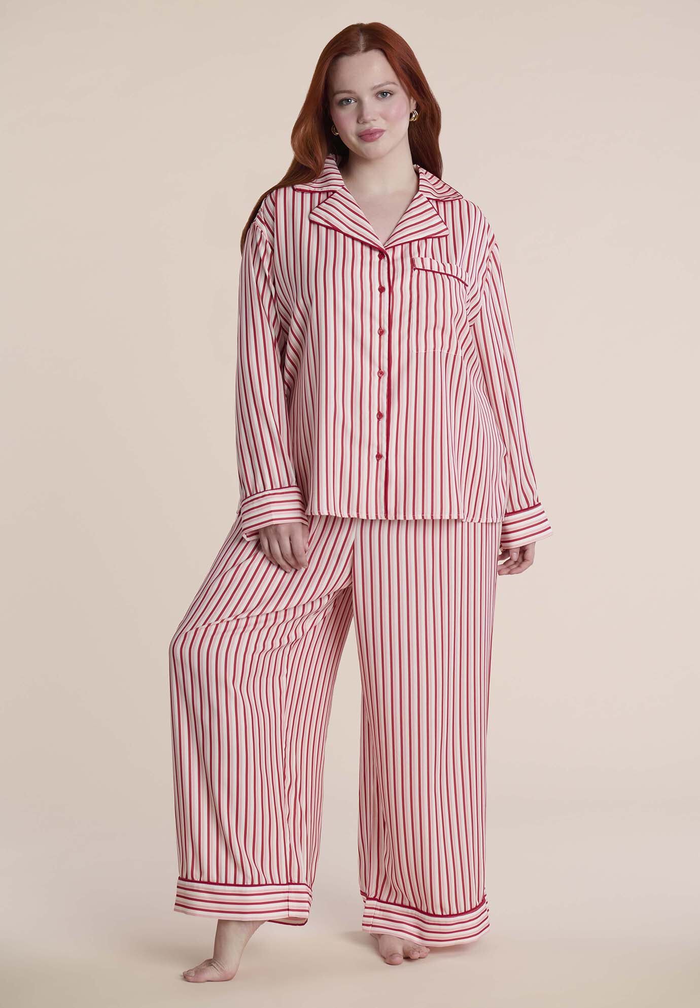 Striped Satin Pajama Set