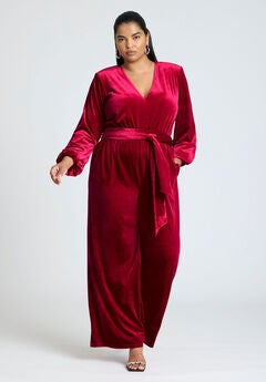 Velvet Wide Leg Jumpsuit
