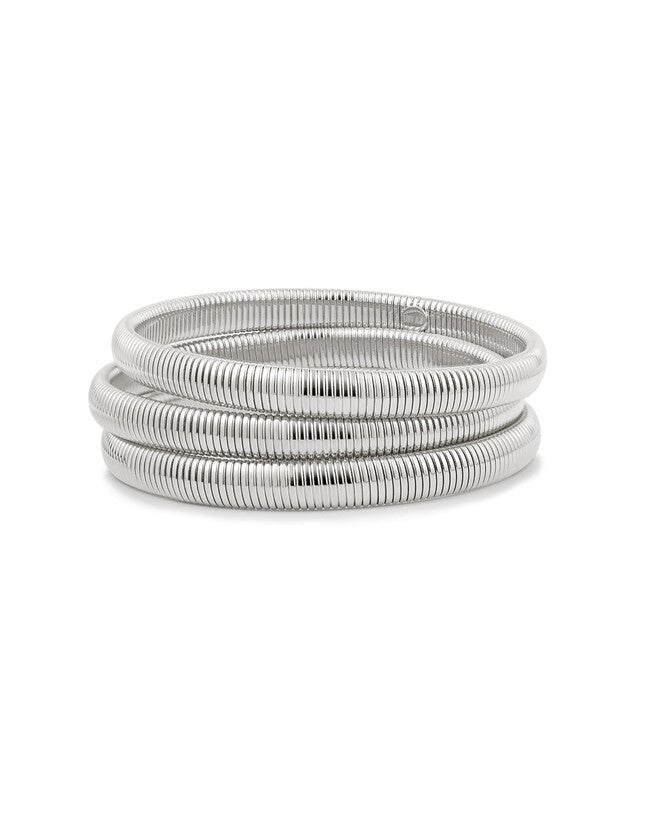 Mini Flex Snake Chain Bracelet Set- Silver, SILVER, hi-res image number 0