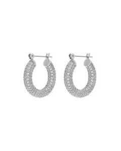 Pave Baby Amalf Hoops- Silver