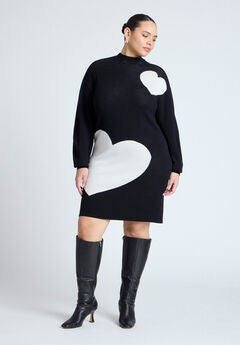 Heart Intarsia Mini Dress