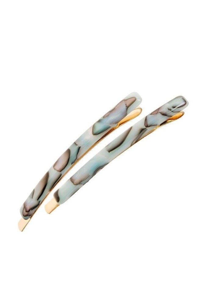 Bobby Pin Pair on Gold Wire, SOUTH SEA, hi-res image number 0