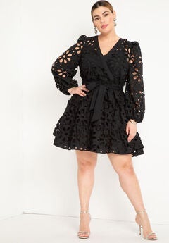 Tiered Eyelet Mini Dress