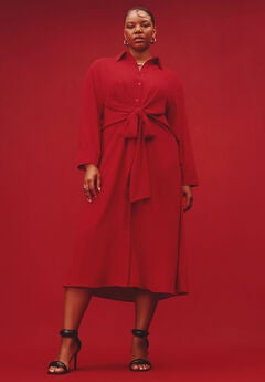Oversized Plain Shirt Dress