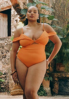 Off The Shoulder One Piece Swimsuit