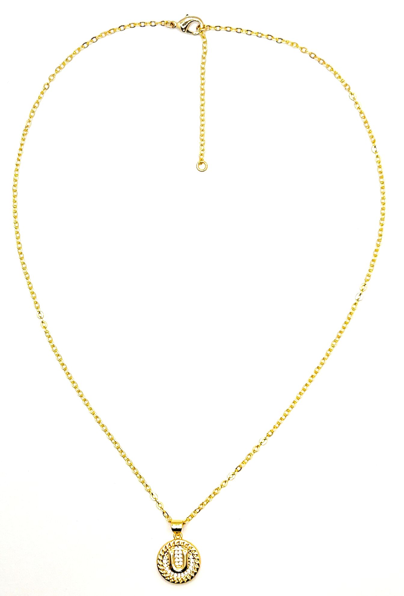 Lustre Initial Necklace, U, hi-res image number 0