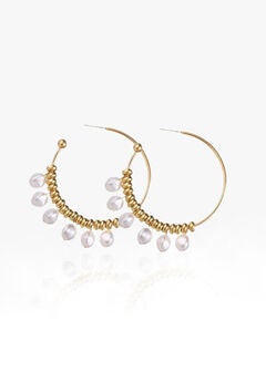 Calla Pearl Hoop Earrings