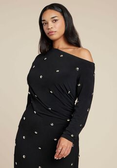 Draped Hardware Fitted Dress