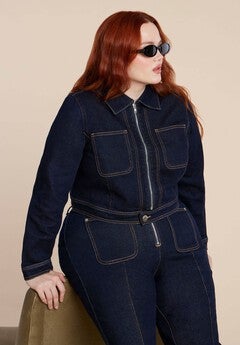 Zip Front Denim Jacket