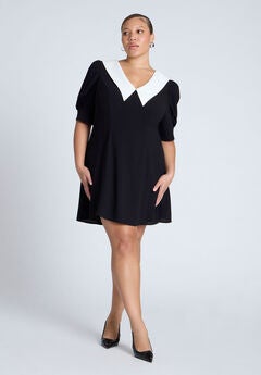 Contrast Collar Mini Dress