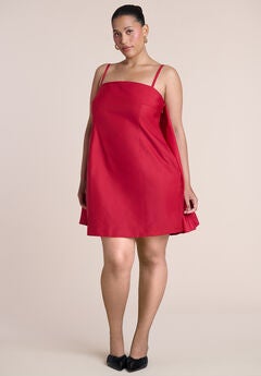 Cape Detail Taffeta Mini Dress