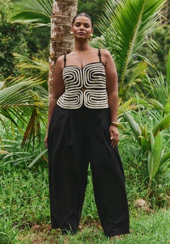 Embroidered Pleated Jumpsuit