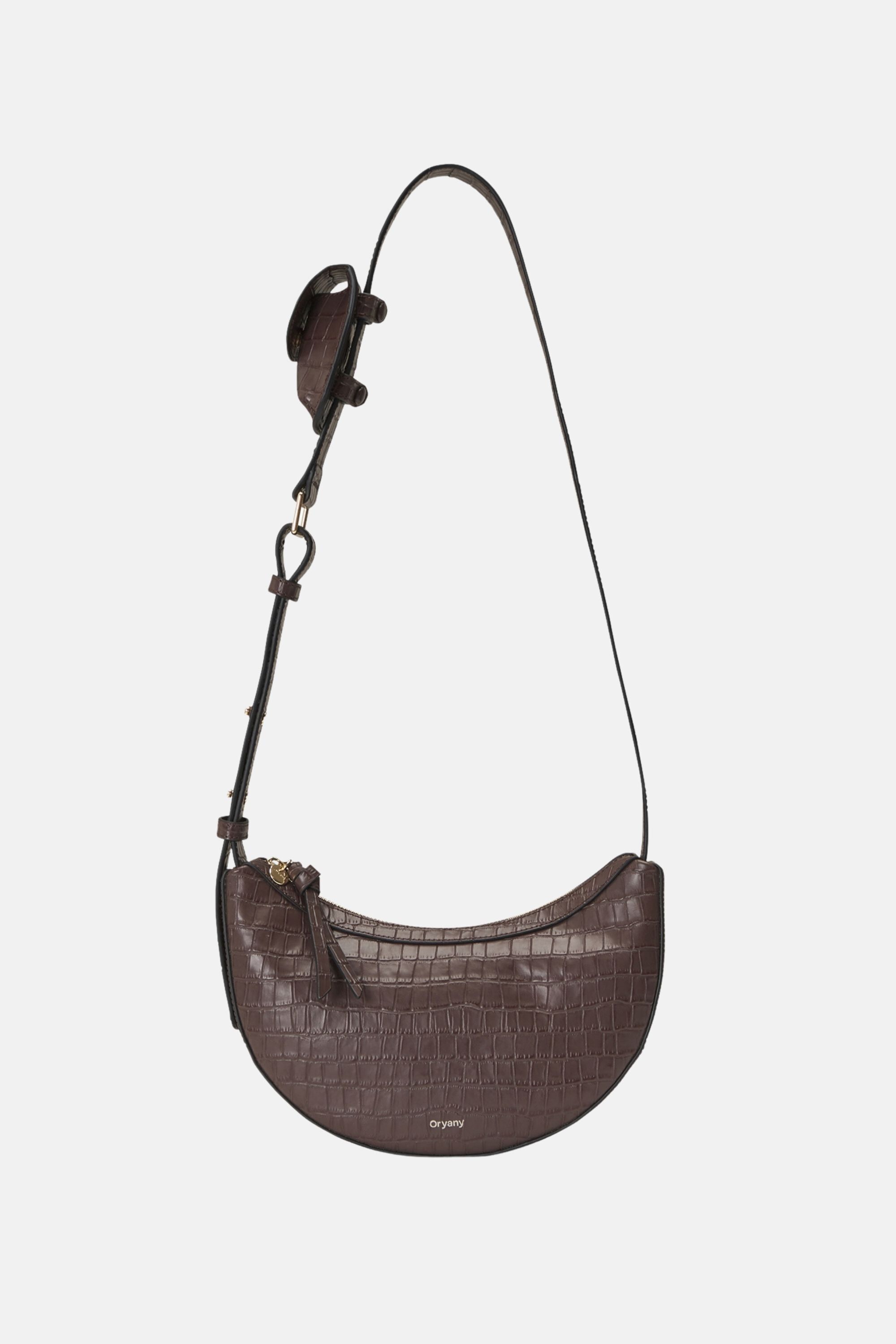 Rookie Croco Crossbody Medium- Cream, DEEP BROWN, hi-res image number 0