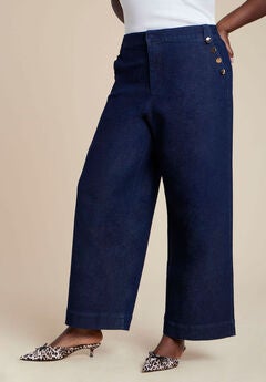 Sailor Gold Button Comfort Stretch Trouser Jean