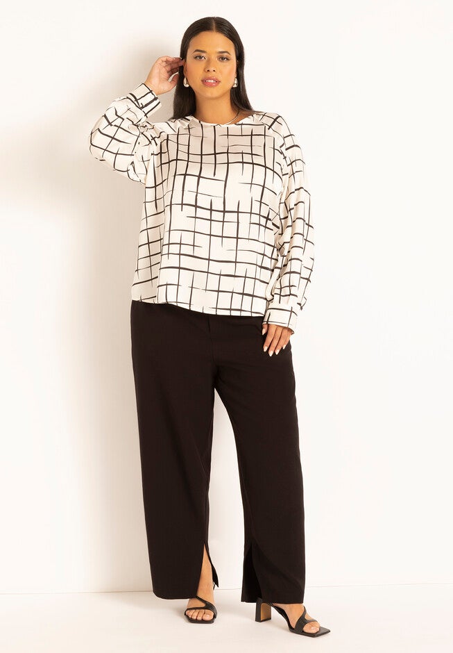 Raglan Sleeve Printed Blouse, , alternate image number null