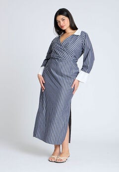 Striped Midi Shirt Dress