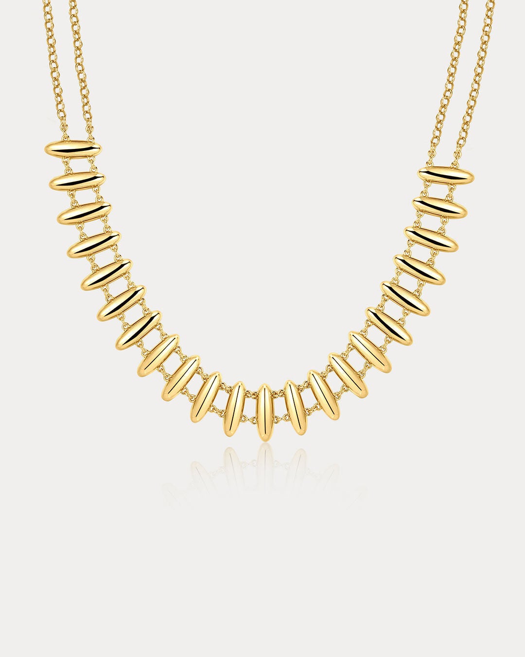 The Milan Bead Stud Necklace, GOLD, hi-res image number 0