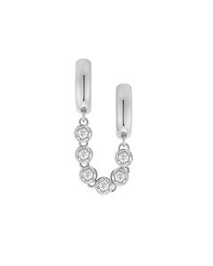 The Rose Bud Double Hoops- Silver