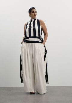 Pleated Wide-Leg Pant