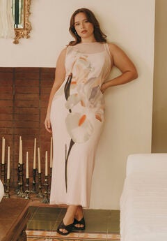 Pleated Chiffon Dress
