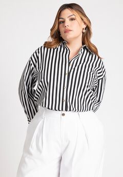 Plus Size Classic Collar Cotton Long Sleeves Shirts