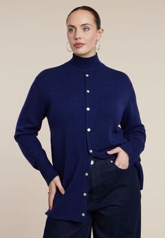 Longline Mockneck Cardigan