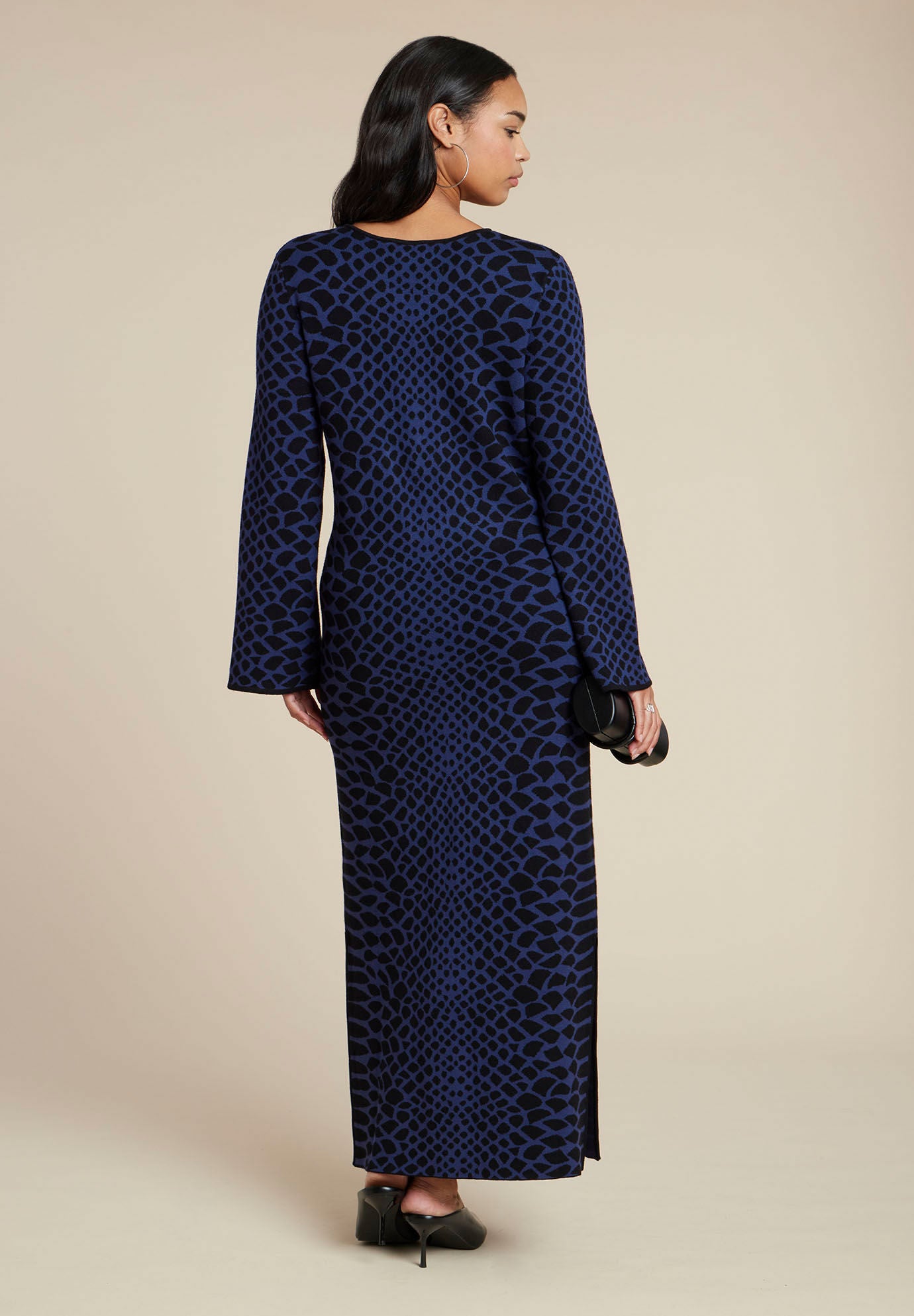 Wide Sleeve Sweater Dress, SNAKE, alternate image number 2