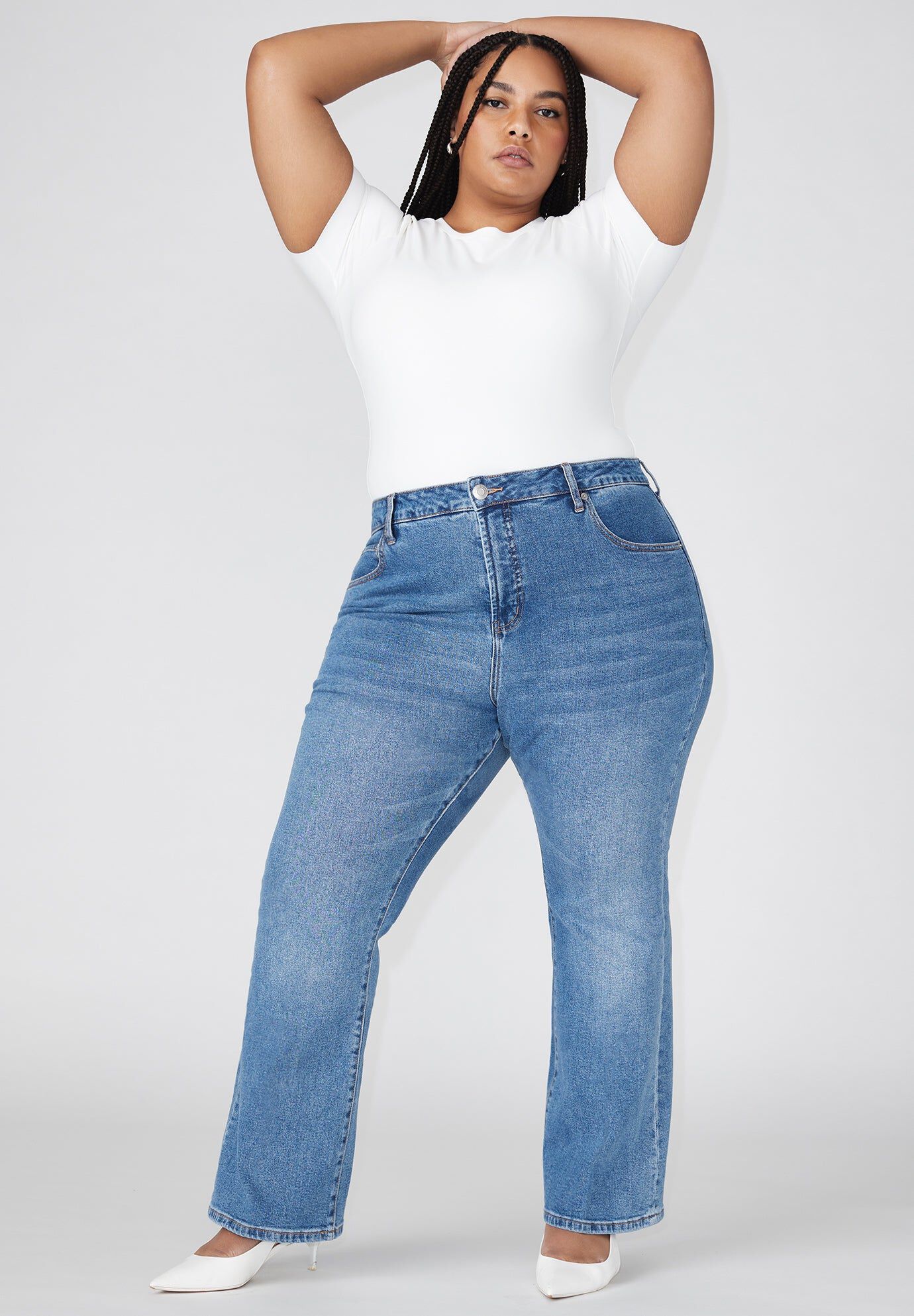 The Flare Leg Jean, MEDIUM WASH DENIM, hi-res image number 0