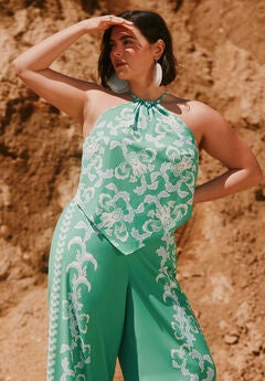 Plus Size Halter Top Maxi Dresses