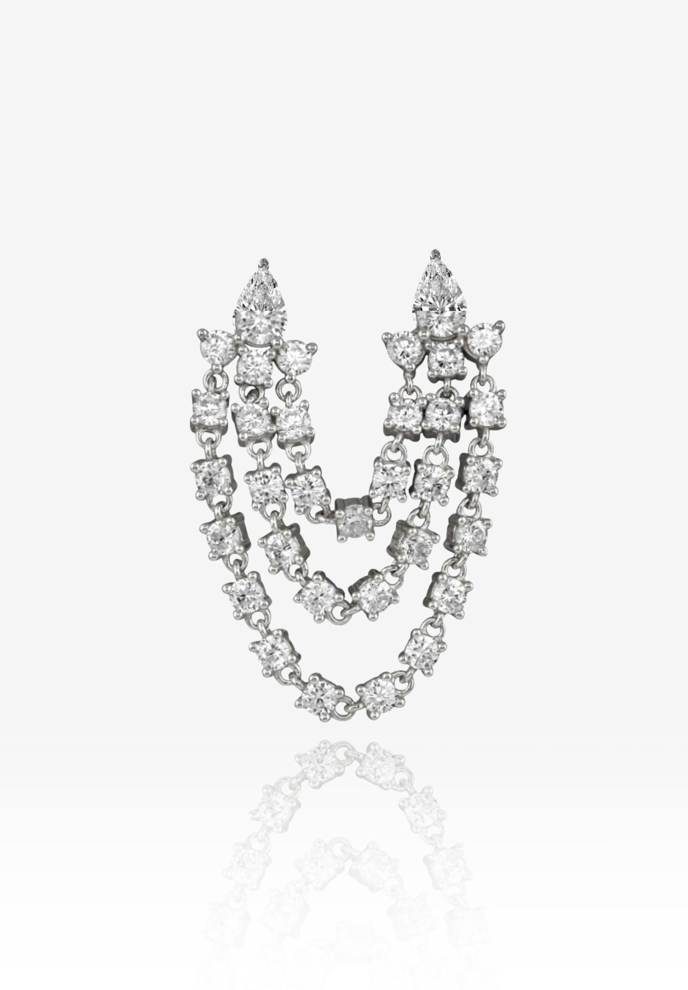 Vanna Double Pierced Silver Earring, SILVER, hi-res image number 0