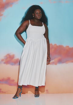 Poplin Textured Flare Dress