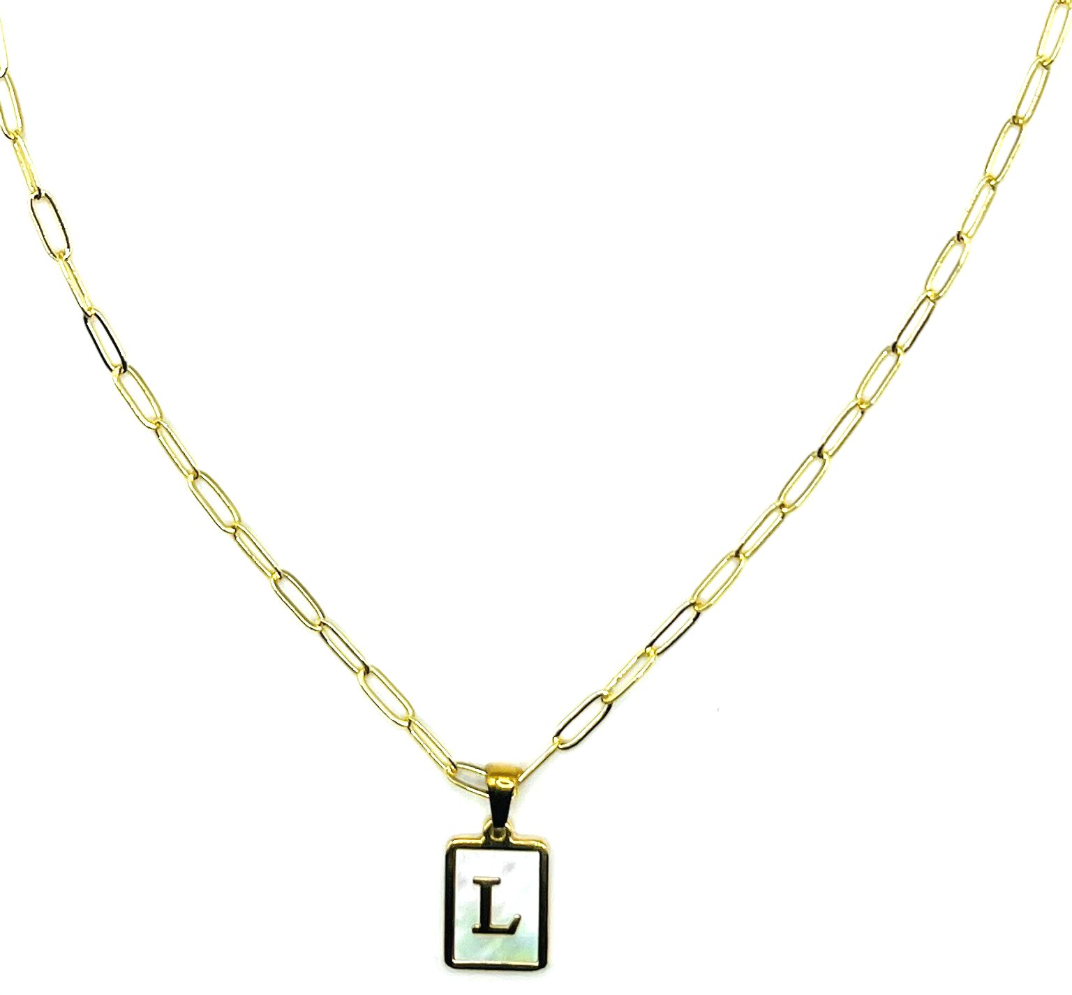 Pearlescent Initial Necklace, L, hi-res image number 0