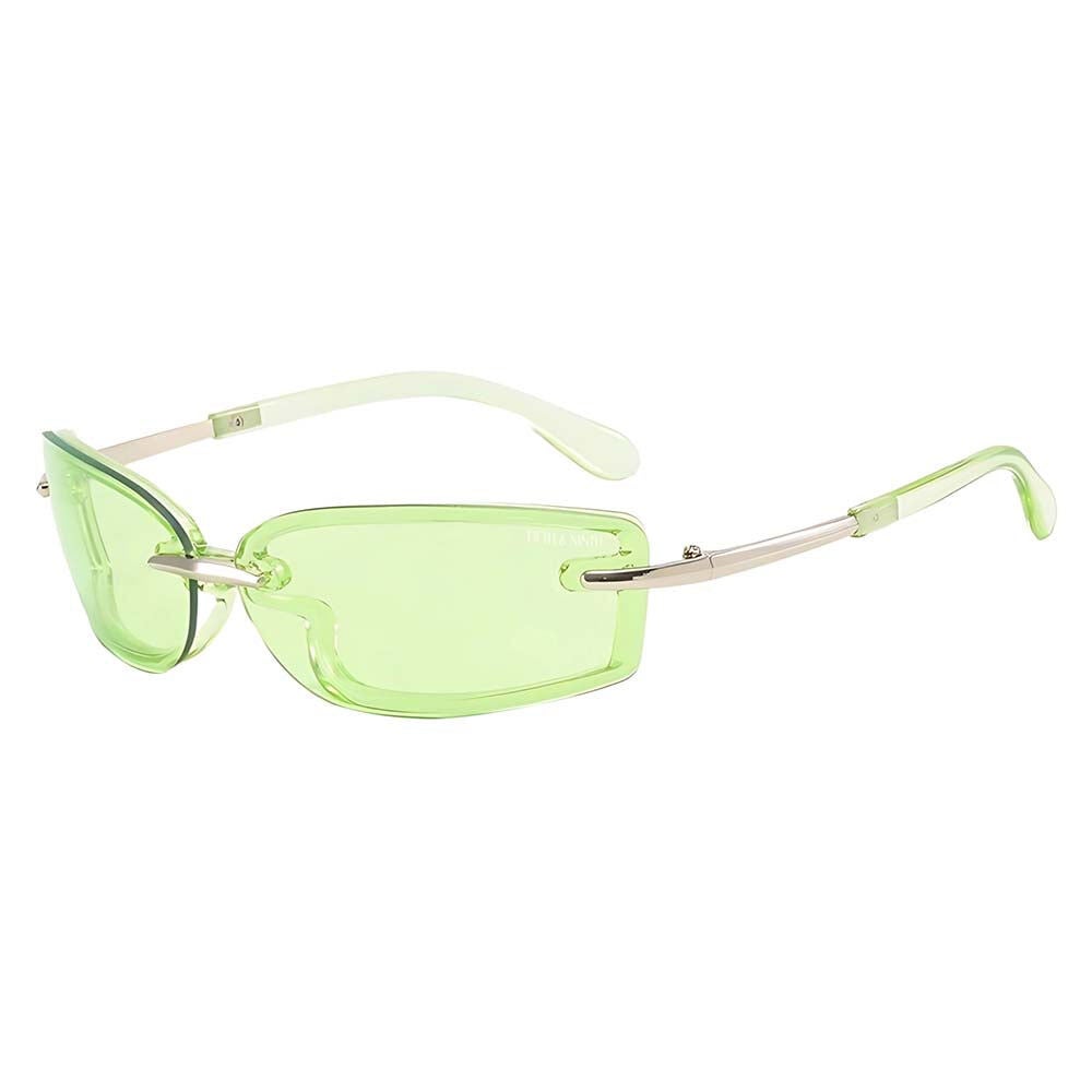 Zuri Sunglasses, GREEN AND SILVER, alternate image number 7