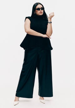 Plus Size Black Faux Leather Pants