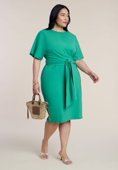 Cross Front Flutter Sleeve Dress