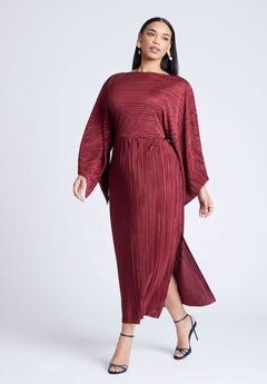 Cape Effect Plisse Dress