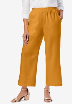 Wide Leg Linen Crop Pant