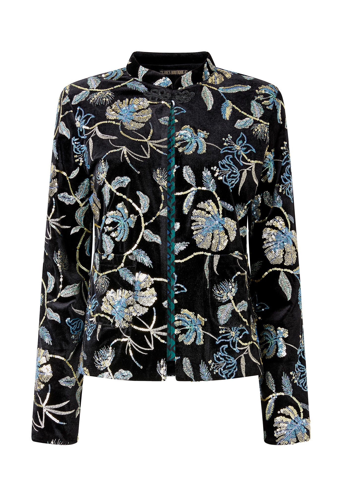 Sequin Lady Jacket, GOLD FLORAL SEQUIN, alternate image number 4