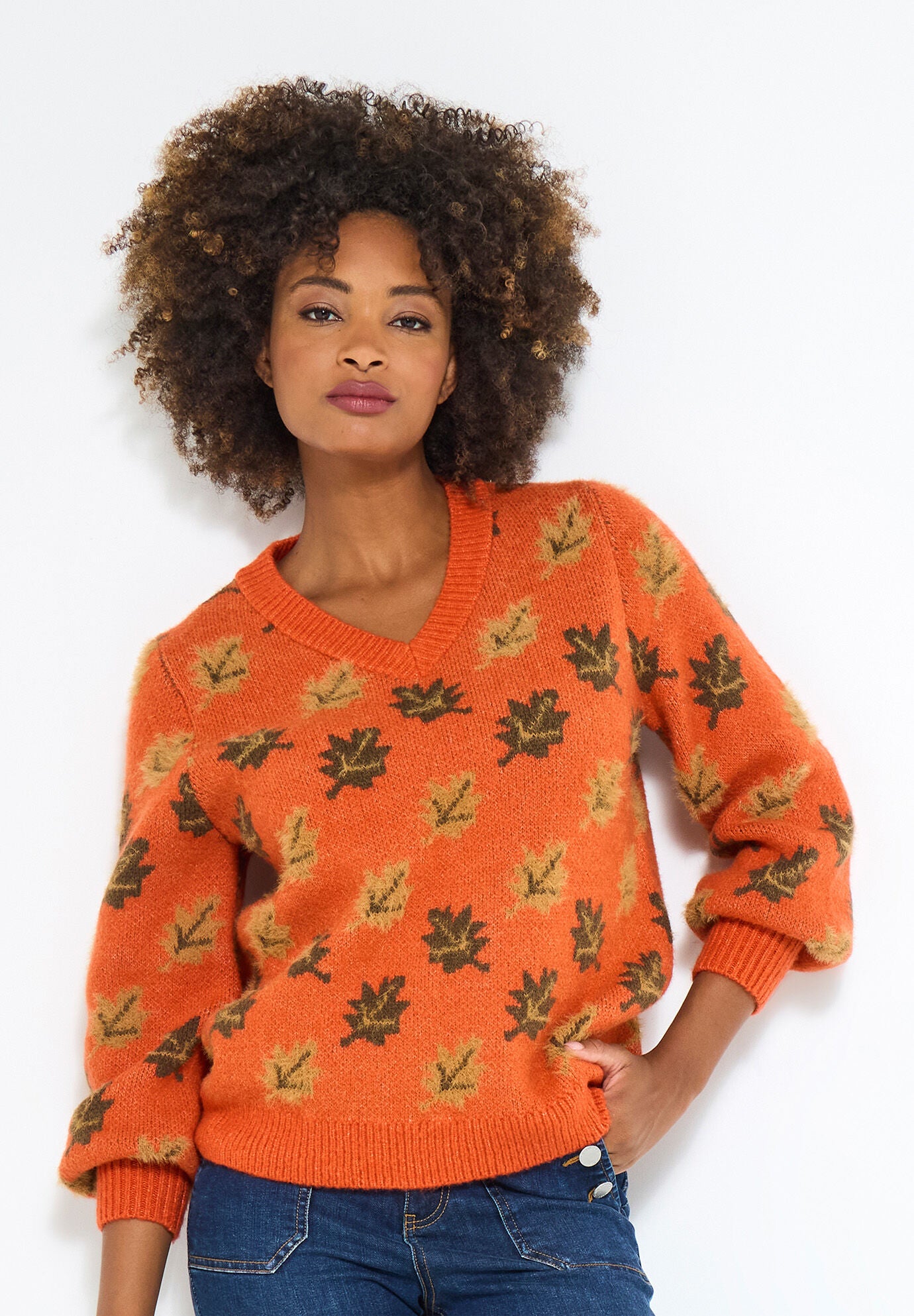 Comfy Leafy Pullover, FALLING LEAF PRINT, hi-res image number 0