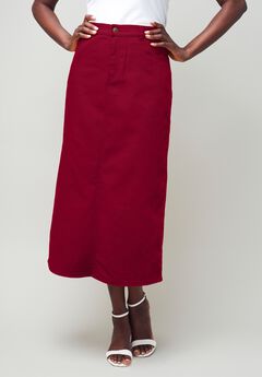 Plus Size Burgundy Skirts