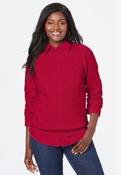 Plus Size Solid Sweaters