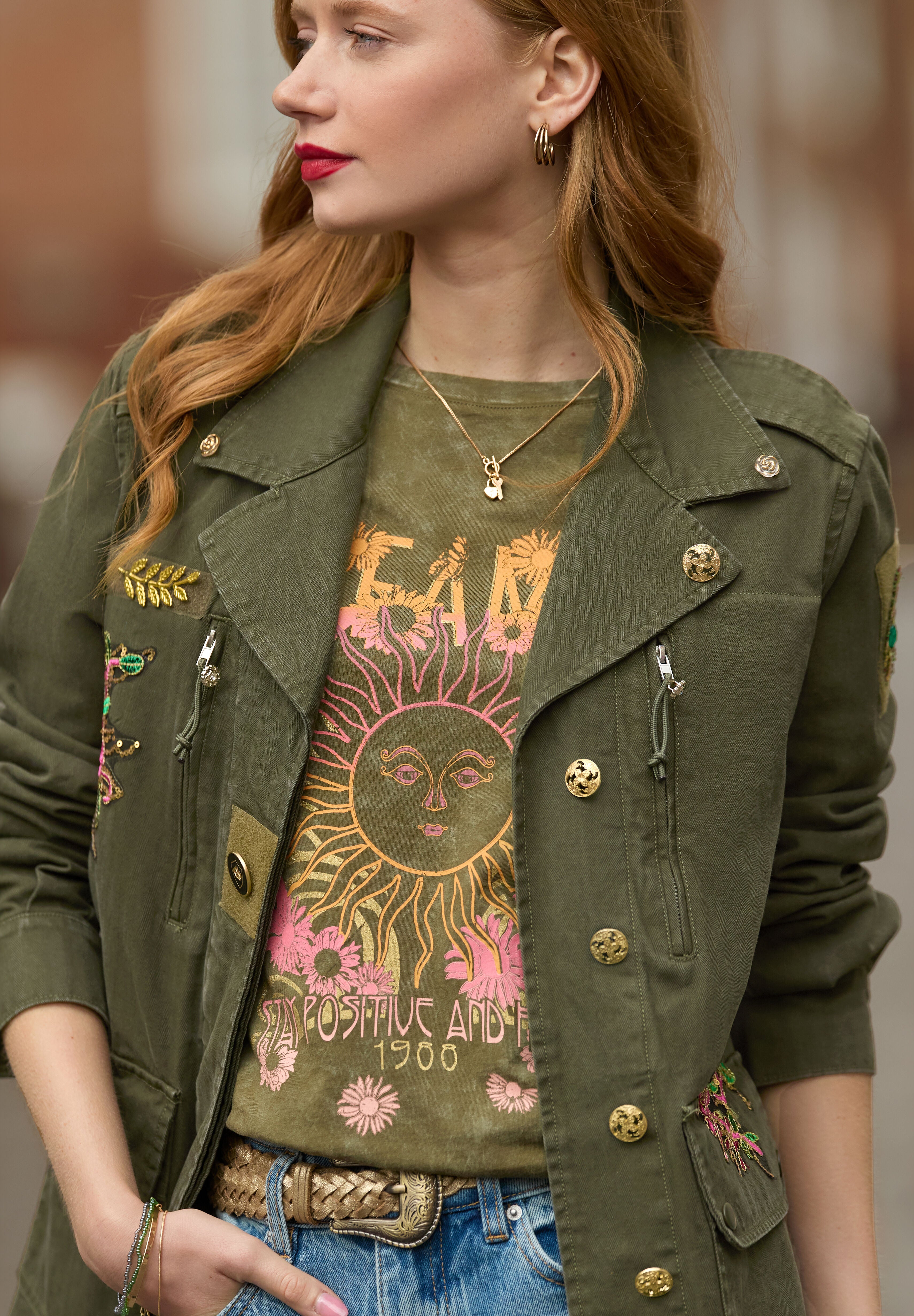 Military Cargo Jacket, ARMY GREEN, alternate image number 7