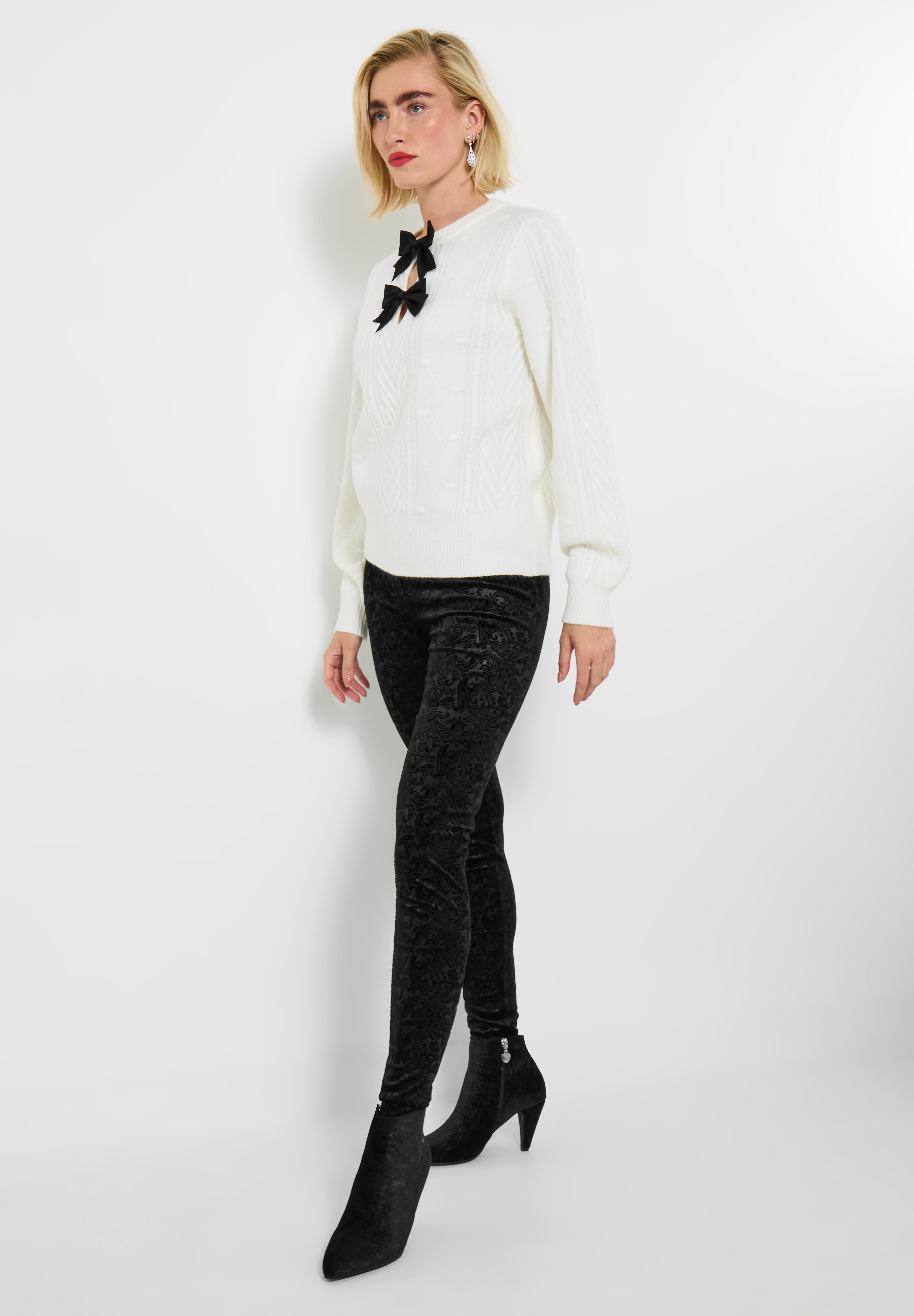 Stretch Velvet Legging, BLACK PAISLEY, alternate image number 5