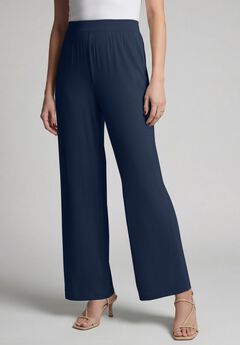 Plus Size Navy Blue Linen Pants