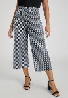 Stretch Knit Wide Leg Crop Pant